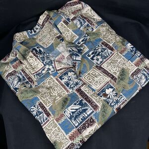 Royal Hawaiian Creations Tapa Print Sea Turtles Men's 5XL Aloha Shirt Honu NWT